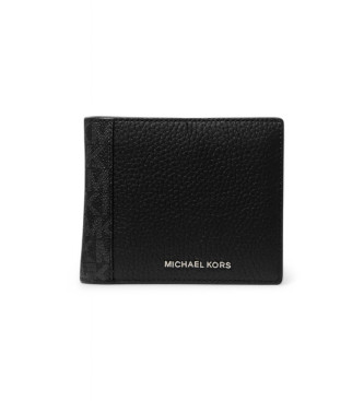 Michael Kors Hudson Leather Wallet with Logo Black