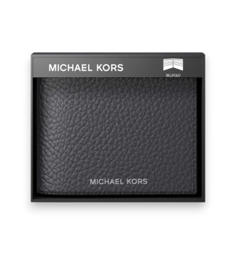 Michael Kors Hudson slim wallet in black grained leather