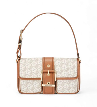 Michael Kors Bolso de hombro Colby mediano con logotipo beige