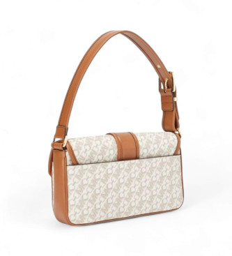 Michael Kors Bolso de hombro Colby mediano con logotipo beige