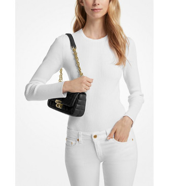 Michael Kors Bolsa de ombro pequena Tribeca em pele acolchoada em pele preta