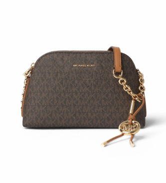 Michael Kors Freddie small brown crossbody bag with chain