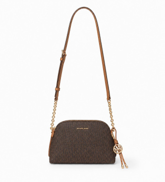 Michael Kors Freddie small brown crossbody bag with chain