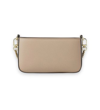 Michael Kors Small beige grained leather transformable Bryant Pochette bag