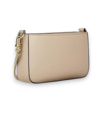 Michael Kors Small beige grained leather transformable Bryant Pochette bag