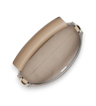 Michael Kors Small beige grained leather transformable Bryant Pochette bag