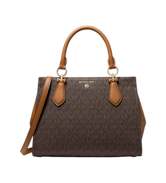 Michael Kors Bolso satchel Marilyn mediano con logotipo marrn