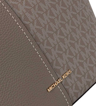 Michael Kors Bolso tote Flora grande de piel con logotipo gris