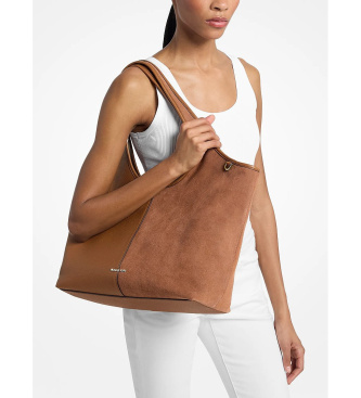 Michael Kors Brown leather and suede large Henly tote bag