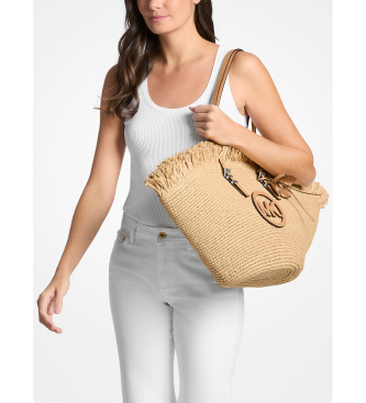Michael Kors Saco grande Isa tote bege tecido � m�o