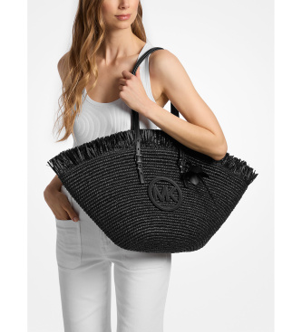 Michael Kors Grand sac fourre-tout Isa tiss� � la main en forme d'�ventail noir