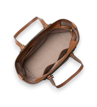 Michael Kors Bolsa tote Jet Set Travel média de couro granulado castanho