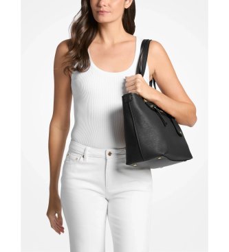 Michael Kors Bolsa tote Jet Set Travel média de couro granulado preto