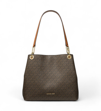 Michael Kors Bolso tote Kensington grande con logotipo marrn