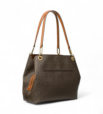 Michael Kors Bolso tote Kensington grande con logotipo marrn
