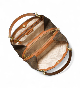 Michael Kors Bolso tote Kensington grande con logotipo marrn