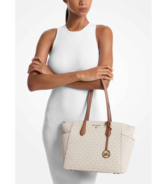 Michael Kors Marilyn draagtas medium met beige logo  