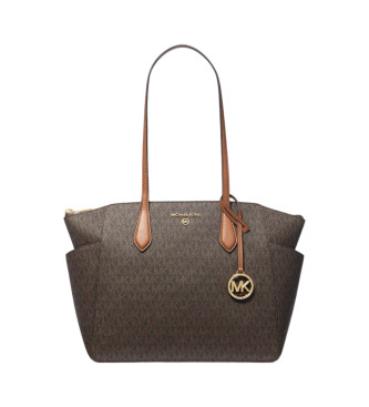 Michael Kors Marilyn mittelgroe Tragetasche mit Logo braun