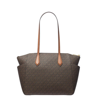 Michael Kors Marilyn medium tote bag med logo brun