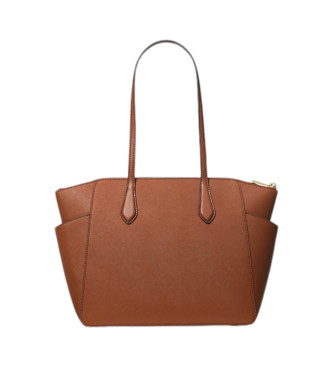 Michael Kors Marilyn braune Saffianoleder-Tasche, mittelgro