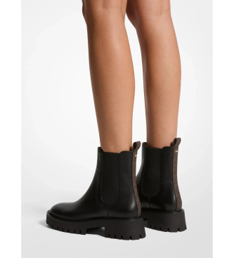 Michael Kors Black Asher Leather Ankle Boots
