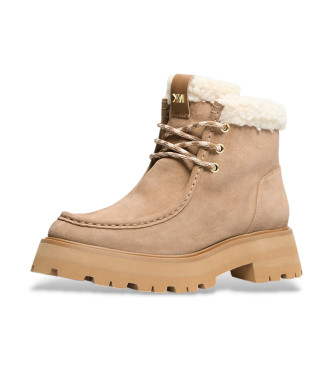 Michael Kors Braune Cade Lederstiefeletten
