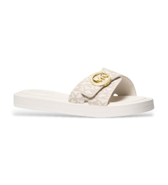 Michael Kors Flip flops med beige logotyp