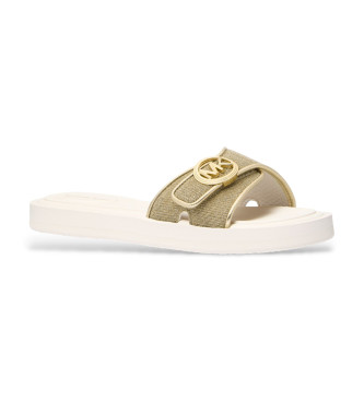 Michael Kors Beige logo flip flops