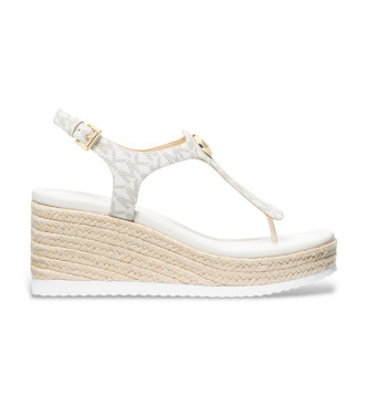 Michael Kors White logo wedges