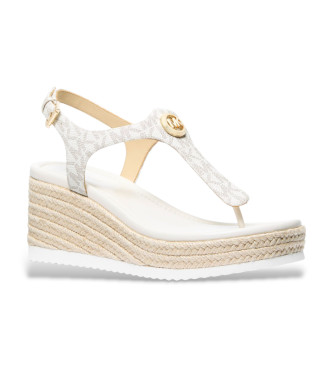 Michael Kors White logo wedges
