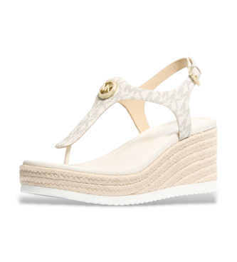 Michael Kors White logo wedges