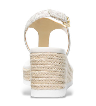 Michael Kors White logo wedges