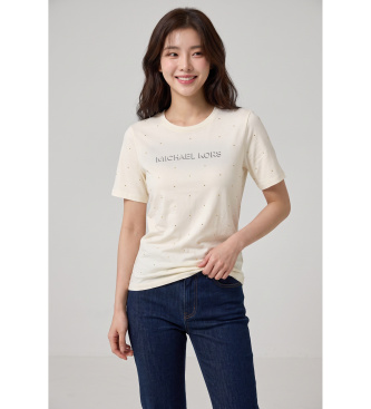 Michael Kors T-Shirt Classic MK Stud Offwhite