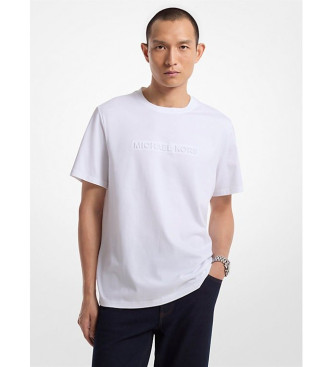 Michael Kors Camiseta de algodn con logotipo bordado blanco