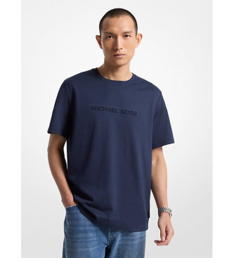 Michael Kors T-shirt de algodo com logtipo bordado em azul-marinho