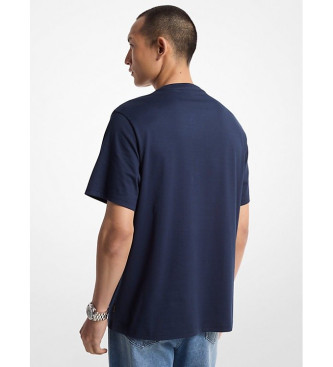 Michael Kors T-shirt de algodo com logtipo bordado em azul-marinho