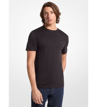 Michael Kors Rundhals-T-Shirt aus schwarzer Baumwolle