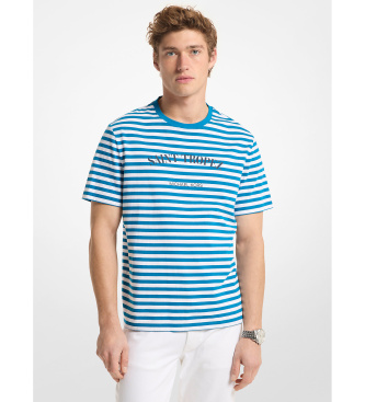 Michael Kors Saint-Tropez blue striped cotton plain knitted T-shirt