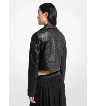 Michael Kors Chaqueta de cuero FX tachonada negro