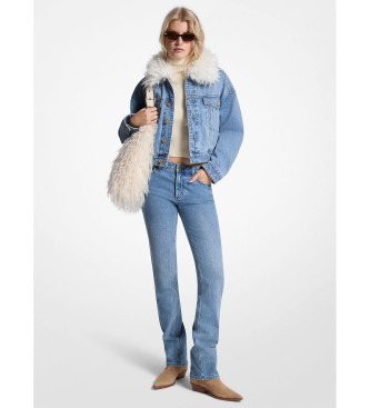 Michael Kors Jeansjacka med bl fuskplskrage