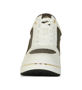 Michael Kors Sneaker Emmy in pelle beige e marrone
