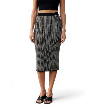 Michael Kors Saia midi em jacquard preta
