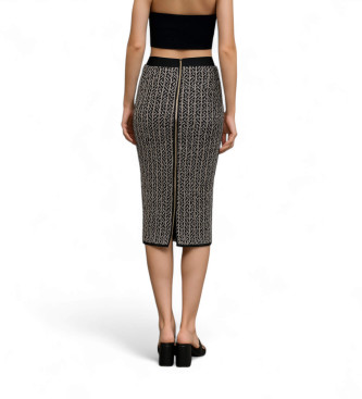 Michael Kors Saia midi em jacquard preta