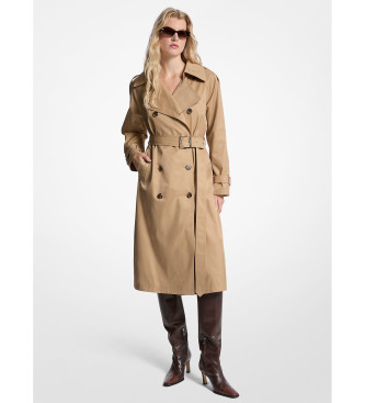 Michael Kors Gabardine em tecido de algodo com cinto castanho na cintura