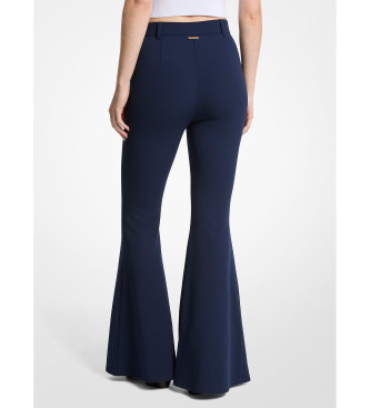 Michael Kors Calas de ganga largas em crepe stretch azul