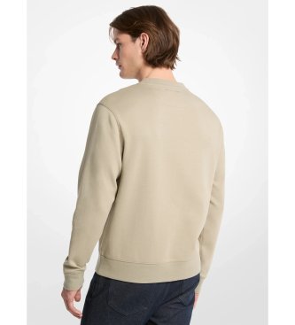 Michael Kors Felpa in misto cotone con logo e girocollo beige