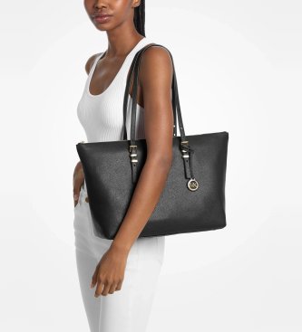 Michael Kors Borsa tote Quinn grande in pelle granulata nera