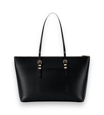 Michael Kors Borsa tote Quinn grande in pelle granulata nera