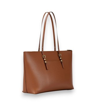 Michael Kors Borsa tote Quinn grande in pelle granulata marrone