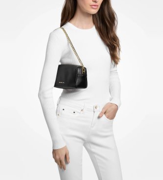 Michael Kors Tracolla Bryant piccola in pelle granata nero